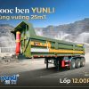Sơ mi rơ mooc Ben Yunli - Thùng Vuông - 25m3 - 12.00R20 (Tải tự đổ)