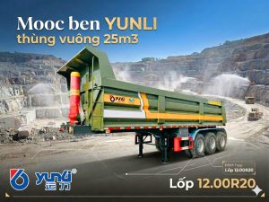 Sơ mi rơ mooc Ben Yunli - Thùng Vuông - 25m3 - 12.00R20 (Tải tự đổ)
