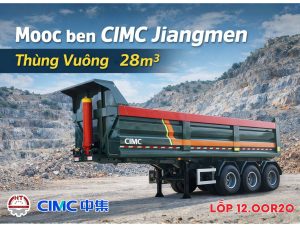 Sơ mi rơ mooc Ben CIMC Jiangmen - Thùng Vuông - 28m3 -12.00R20 (Tải tự đổ)