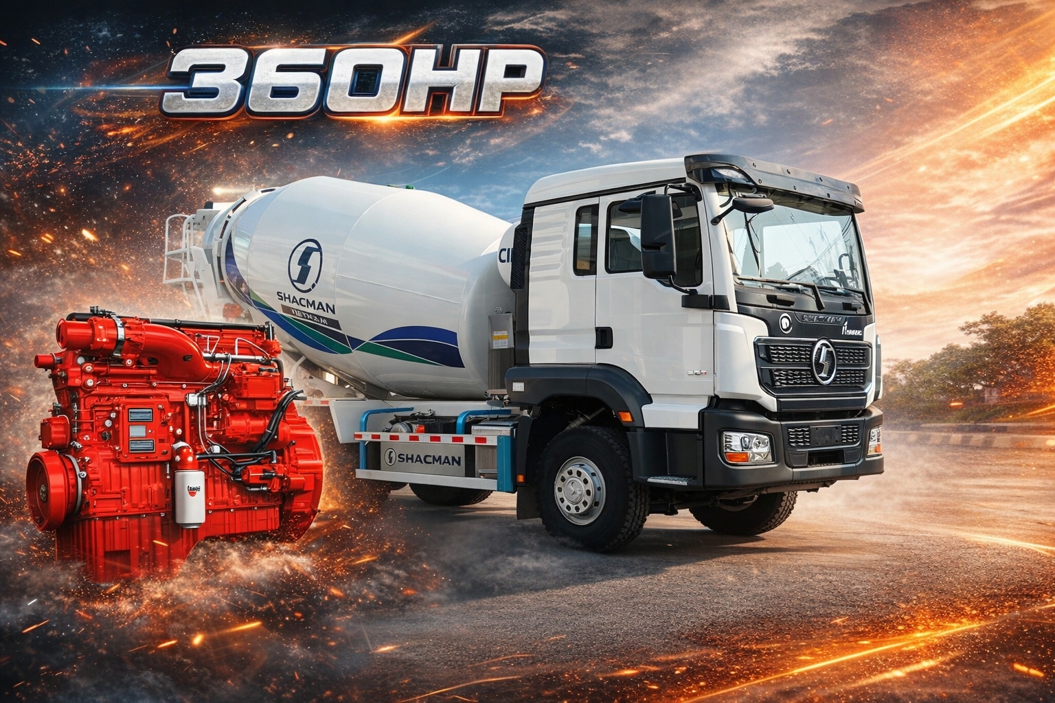 XE TRỘN BÊ TÔNG SHACMAN H3000S 6X4 CUMMINS 360HP 10M3