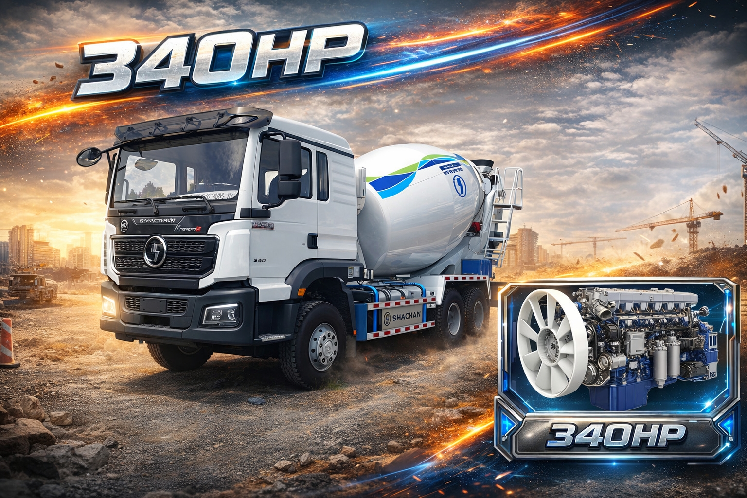 XE TRỘN BÊ TÔNG SHACMAN H3000S 6X4 WEICHAI 340HP 10M3