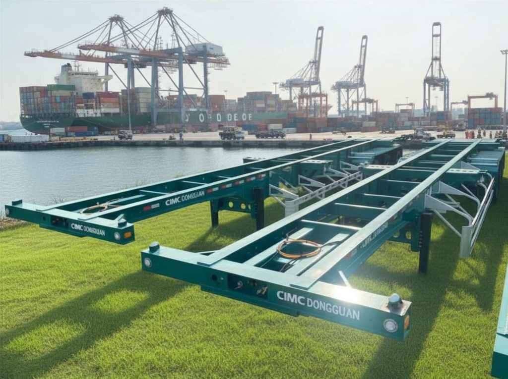Sơ mi rơ mooc Xương CIMC DONGGUAN - 45 Feet - 10 Gù - 12R22.5