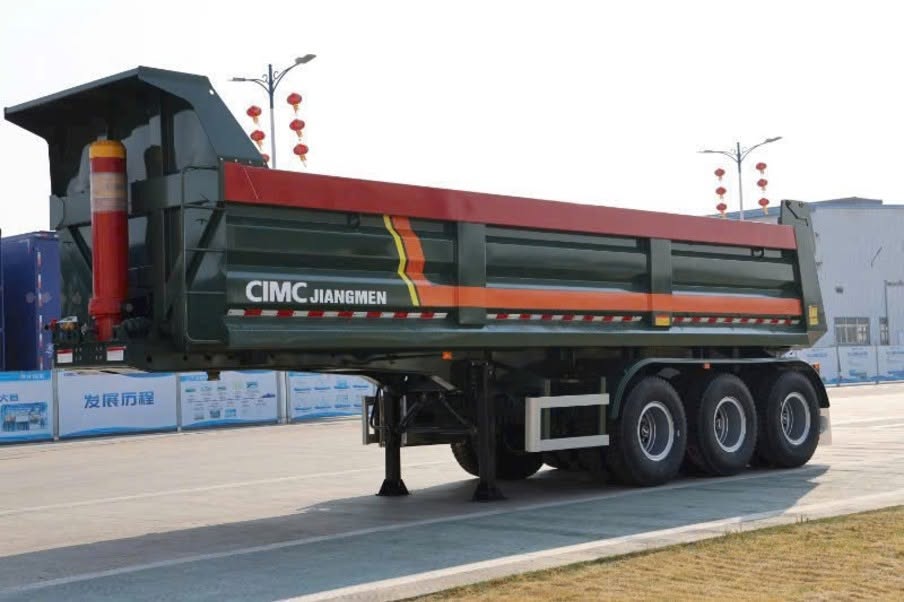 Sơ mi rơ mooc Ben CIMC Jiangmen - Thùng Vuông - 28m3 -12.00R20 (Tải tự đổ)