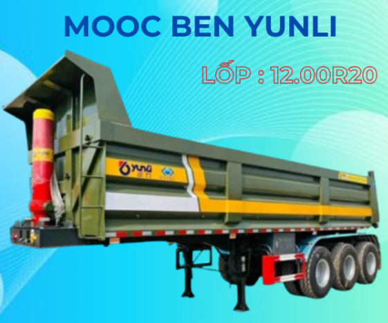Sơ mi rơ mooc Ben Yunli - Thùng Vuông - Lốp 12.00R20 - 25m3 (Tải tự đổ)