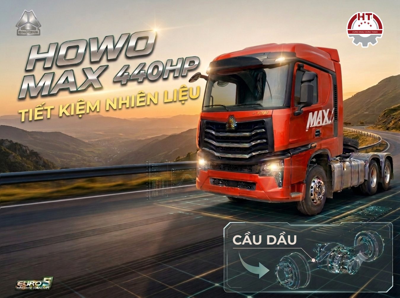 HOWO MAX 440HP CẦU DẦU