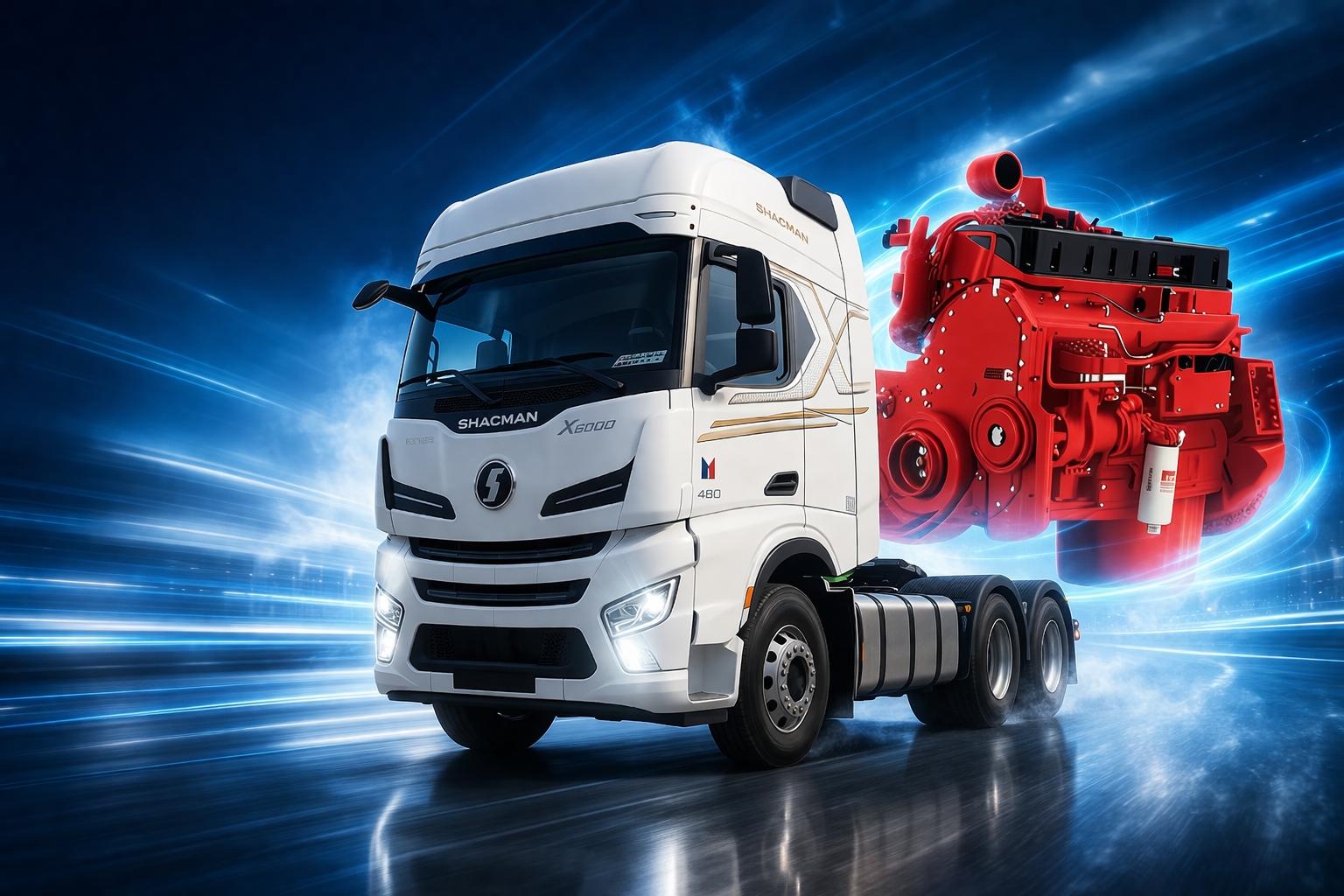 Xe đầu kéo Shacman X6000 Cummins 460HP cầu láp