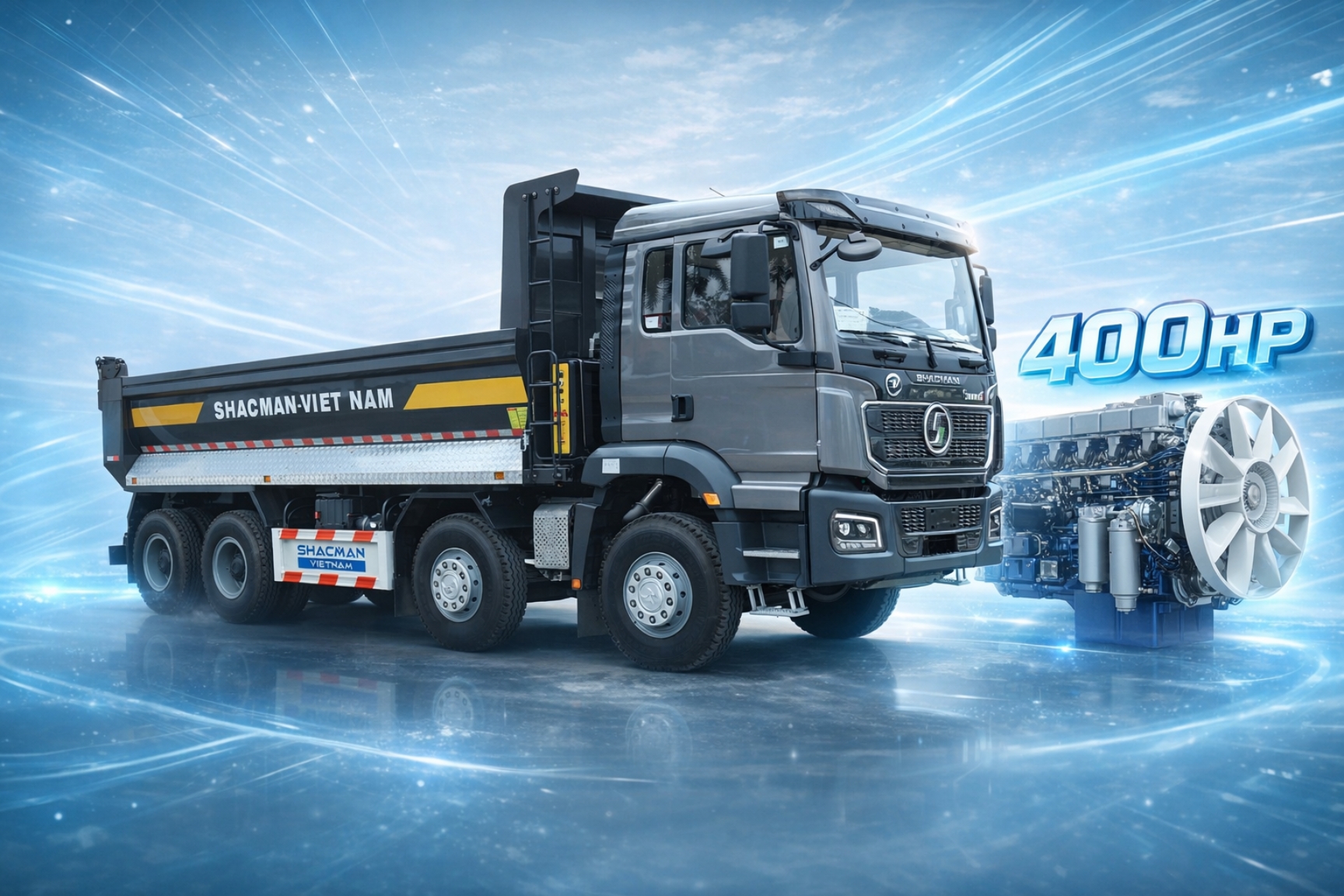 XE BEN SHACMAN H3000S 8X4 WEICHAI 400HP THÙNG U