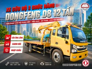 Xe cứu hộ DONGFENG D8 - 3 chức năng - Cẩu ống lồng - Cabin đôi - 12 tấn - Xe nhập khẩu nguyên chiếc (Xe cứu hộ Dongfeng có cẩu nhập khẩu)