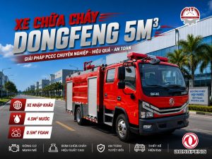 Xe chữa cháy DONGFENG 5m3 – Hàng nhập khẩu nguyên chiếc (Xe cứu hỏa Dongfeng 5 khối)