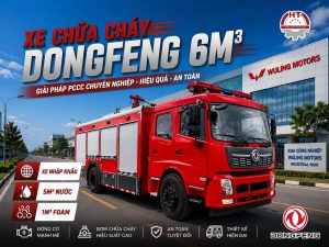 Xe chữa cháy DONGFENG 6m3 – Hàng nhập khẩu nguyên chiếc (Xe cứu hỏa Dongfeng 6 khối)