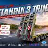 Sơ mi rơ mooc 3 Trục TIANRUI - Thang thủy lực - Ngang 2.5m - 295/60R22.5 (Fooc lùn 3 Trục TianRui)