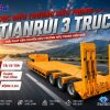 Sơ mi rơ mooc 3 Trục TIANRUI - Thang thủ công - 59 Tấn - Ngang 3.3m - 11.00R20 (Fooc Siêu trường Siêu trọng 3 Trục TianRui)
