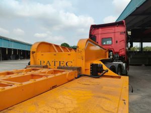 Sơ mi rơ mooc 3 Trục TIANRUI - Thang thủ công - 59 Tấn - Ngang 3.3m - 11.00R20 (Fooc Siêu trường Siêu trọng 3 Trục TianRui)