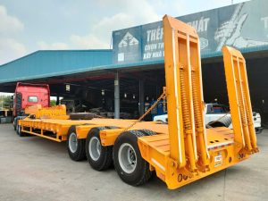 Sơ mi rơ mooc 3 Trục TIANRUI - Thang thủ công - 59 Tấn - Ngang 3.3m - 11.00R20 (Fooc Siêu trường Siêu trọng 3 Trục TianRui)