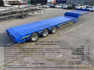 Sơ mi rơ mooc 3 Trục TIANRUI - Thang thủ công - Ngang 2.5m - 295/60R22.5 (Fooc lùn 3 Trục TianRui)