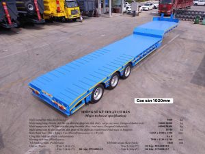 Sơ mi rơ mooc 3 Trục TIANRUI - Thang thủ công - Ngang 2.5m - 295/60R22.5 (Fooc lùn 3 Trục TianRui)