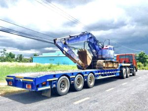 Sơ mi rơ mooc 3 Trục TIANRUI - Thang thủ công - Ngang 2.5m - 295/60R22.5 (Fooc lùn 3 Trục TianRui)